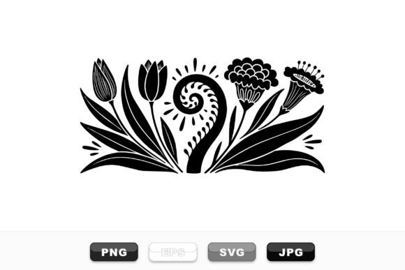 Black Vintage Floral Illustration Review