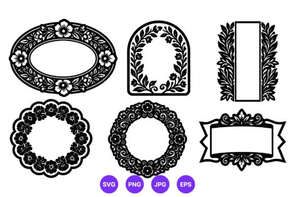 Floral Frames Black White Vector: A Designer's Stitch Test