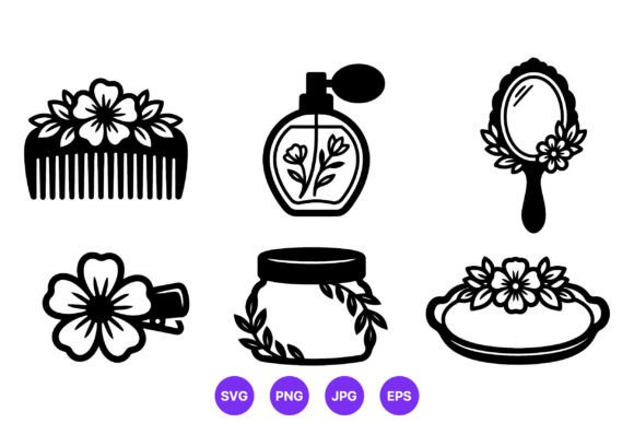Floral Hair Comb Perfume Mirror Vector Review