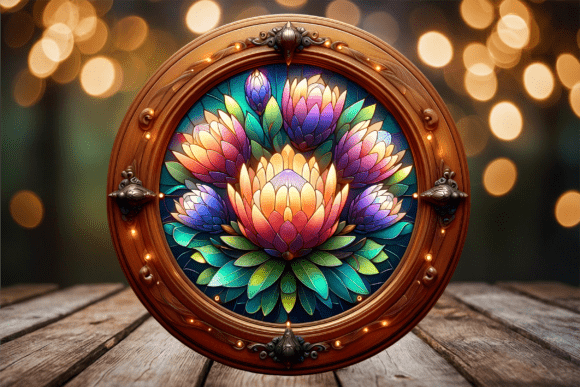 Floral Protea Bouquet Circular Door Sign