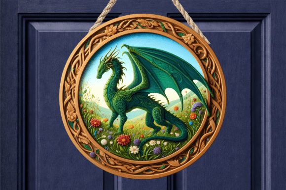Green Nature Dragon Floral Door Sign Review