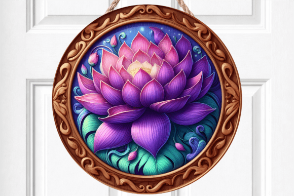Lotus Flower Purple Floral Door Sign Review